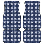 Shibori Grid Pattern Print Front and Back Car Floor Mats