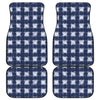 Shibori Grid Pattern Print Front and Back Car Floor Mats