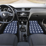 Shibori Grid Pattern Print Front and Back Car Floor Mats