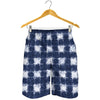 Shibori Grid Pattern Print Men's Shorts