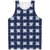 Shibori Grid Pattern Print Men's Tank Top