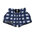 Shibori Grid Pattern Print Muay Thai Boxing Shorts
