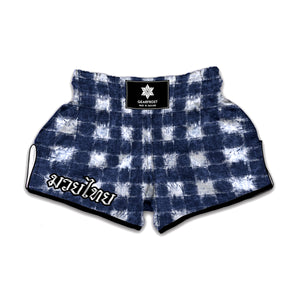 Shibori Grid Pattern Print Muay Thai Boxing Shorts