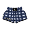 Shibori Grid Pattern Print Muay Thai Boxing Shorts