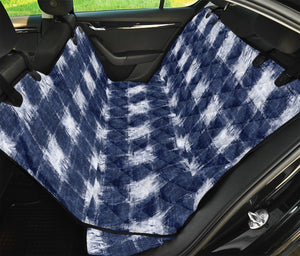 Shibori Grid Pattern Print Pet Car Back Seat Cover