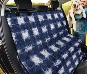 Shibori Grid Pattern Print Pet Car Back Seat Cover