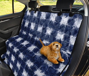 Shibori Grid Pattern Print Pet Car Back Seat Cover