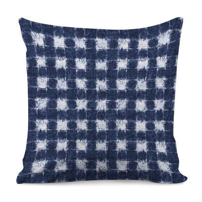 Shibori Grid Pattern Print Pillow Cover