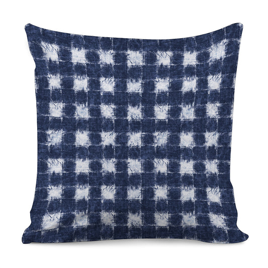 Shibori Grid Pattern Print Pillow Cover