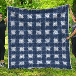 Shibori Grid Pattern Print Quilt
