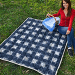 Shibori Grid Pattern Print Quilt
