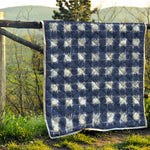 Shibori Grid Pattern Print Quilt