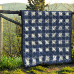 Shibori Grid Pattern Print Quilt