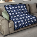 Shibori Grid Pattern Print Quilt