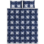 Shibori Grid Pattern Print Quilt Bed Set