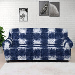 Shibori Grid Pattern Print Sofa Cover