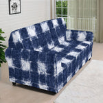 Shibori Grid Pattern Print Sofa Cover