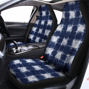 Shibori Grid Pattern Print Universal Fit Car Seat Covers