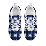 Shibori Grid Pattern Print White Sneakers