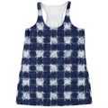 Shibori Grid Pattern Print Women's Racerback Tank Top
