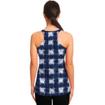 Shibori Grid Pattern Print Women's Racerback Tank Top