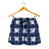 Shibori Grid Pattern Print Women's Shorts