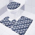 Shibori Motif Pattern Print 3 Piece Bath Mat Set