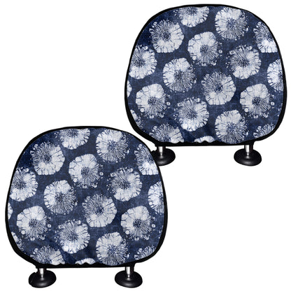 Shibori Motif Pattern Print Car Headrest Covers