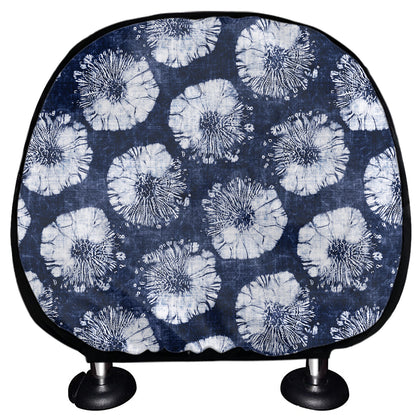 Shibori Motif Pattern Print Car Headrest Covers