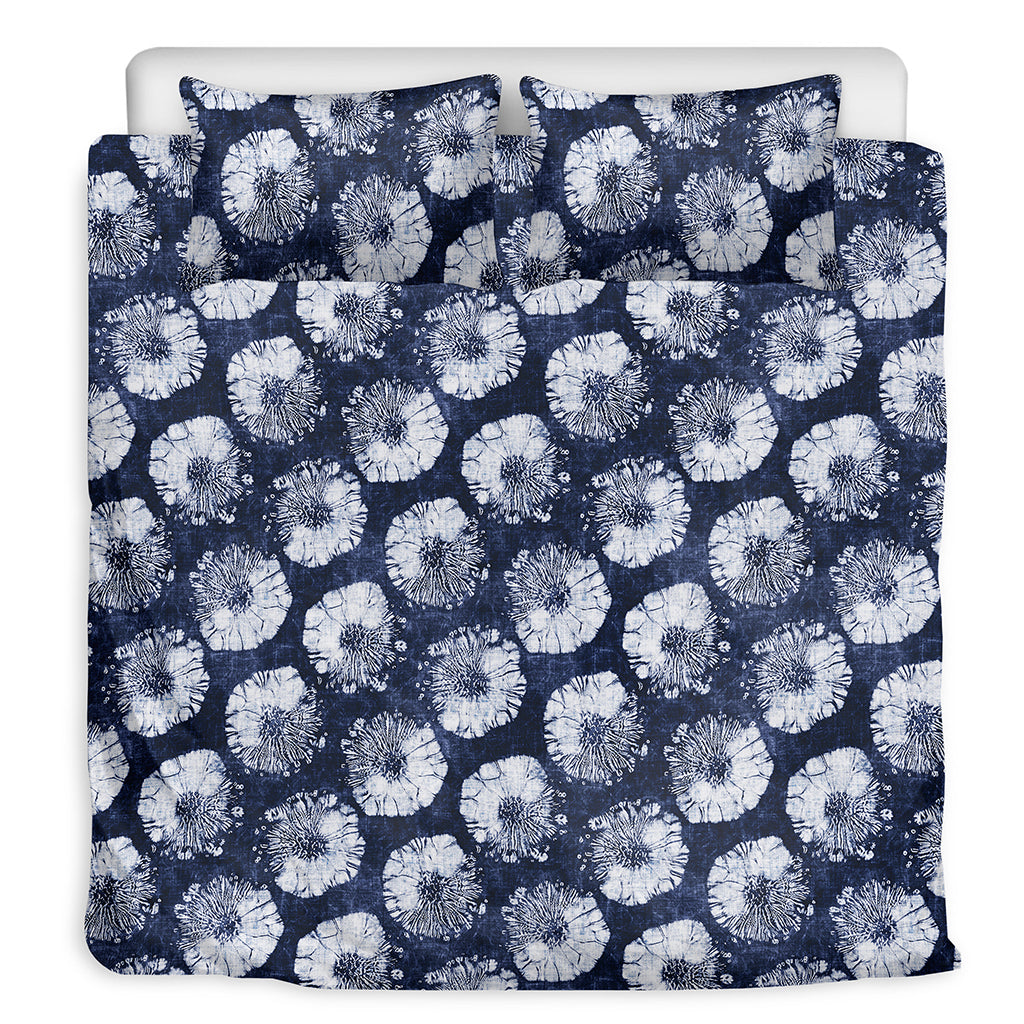 Shibori Motif Pattern Print Duvet Cover Bedding Set
