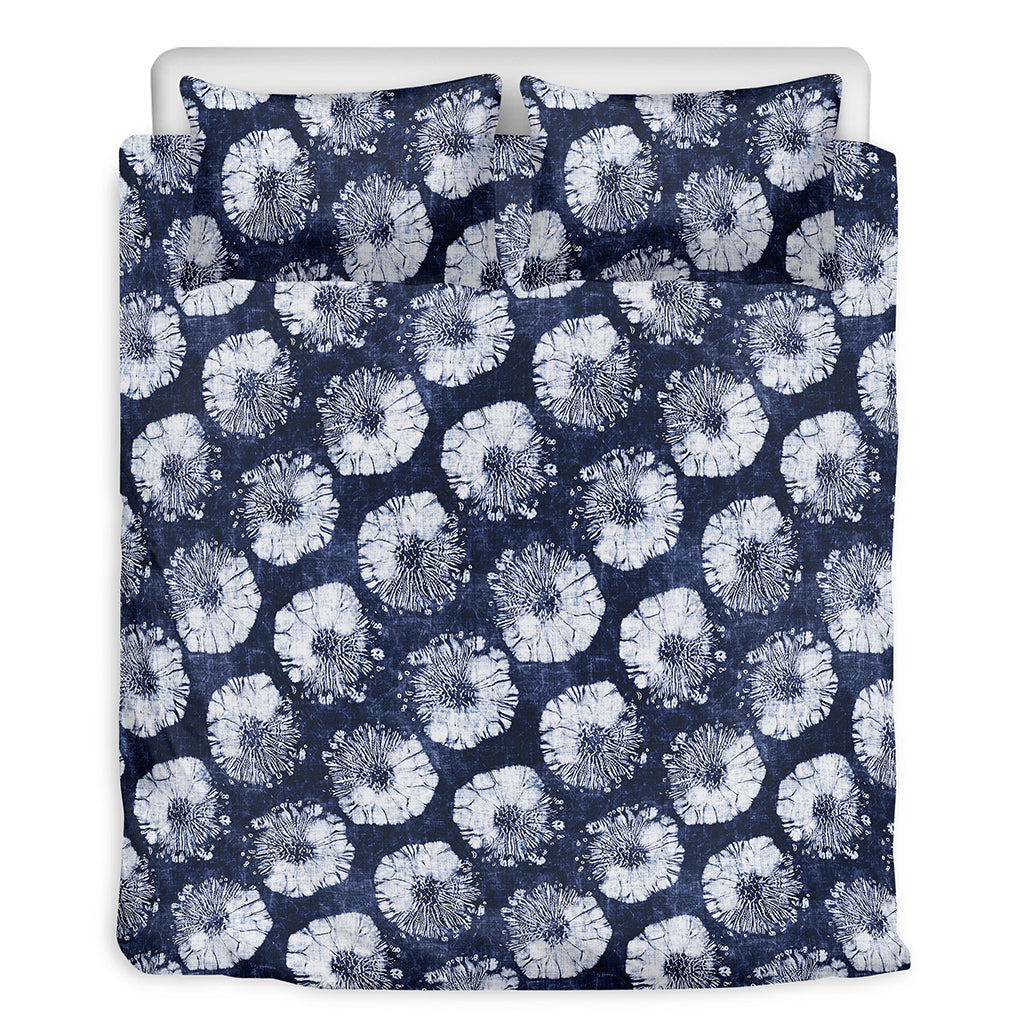 Shibori Motif Pattern Print Duvet Cover Bedding Set