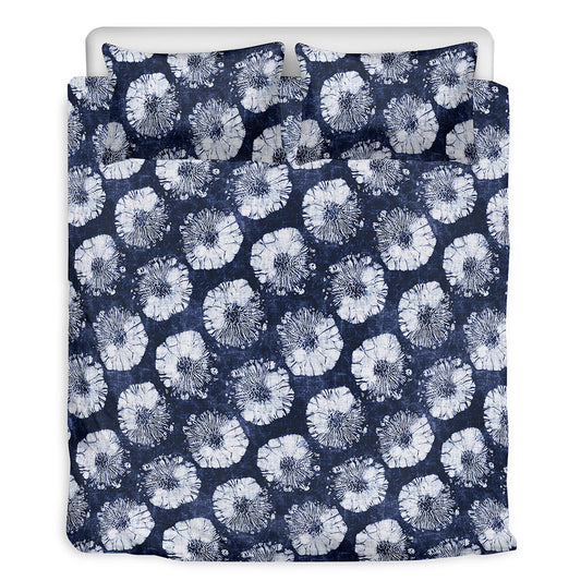 Shibori Motif Pattern Print Duvet Cover Bedding Set