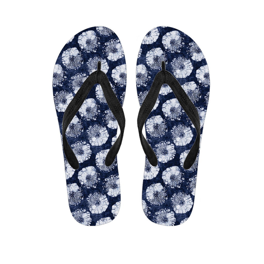 Shibori Motif Pattern Print Flip Flops