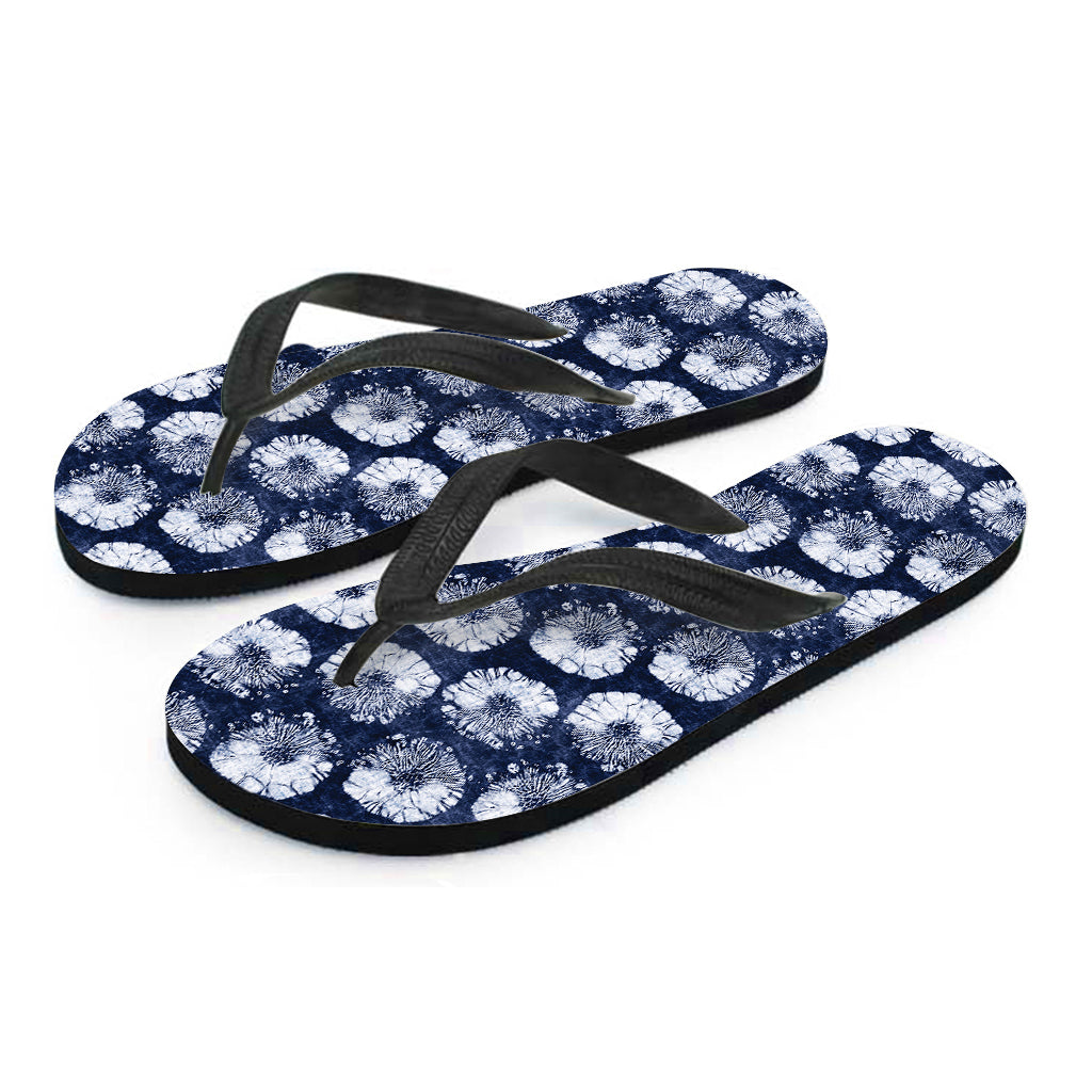 Shibori Motif Pattern Print Flip Flops