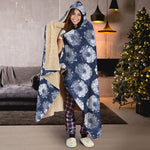 Shibori Motif Pattern Print Hooded Blanket