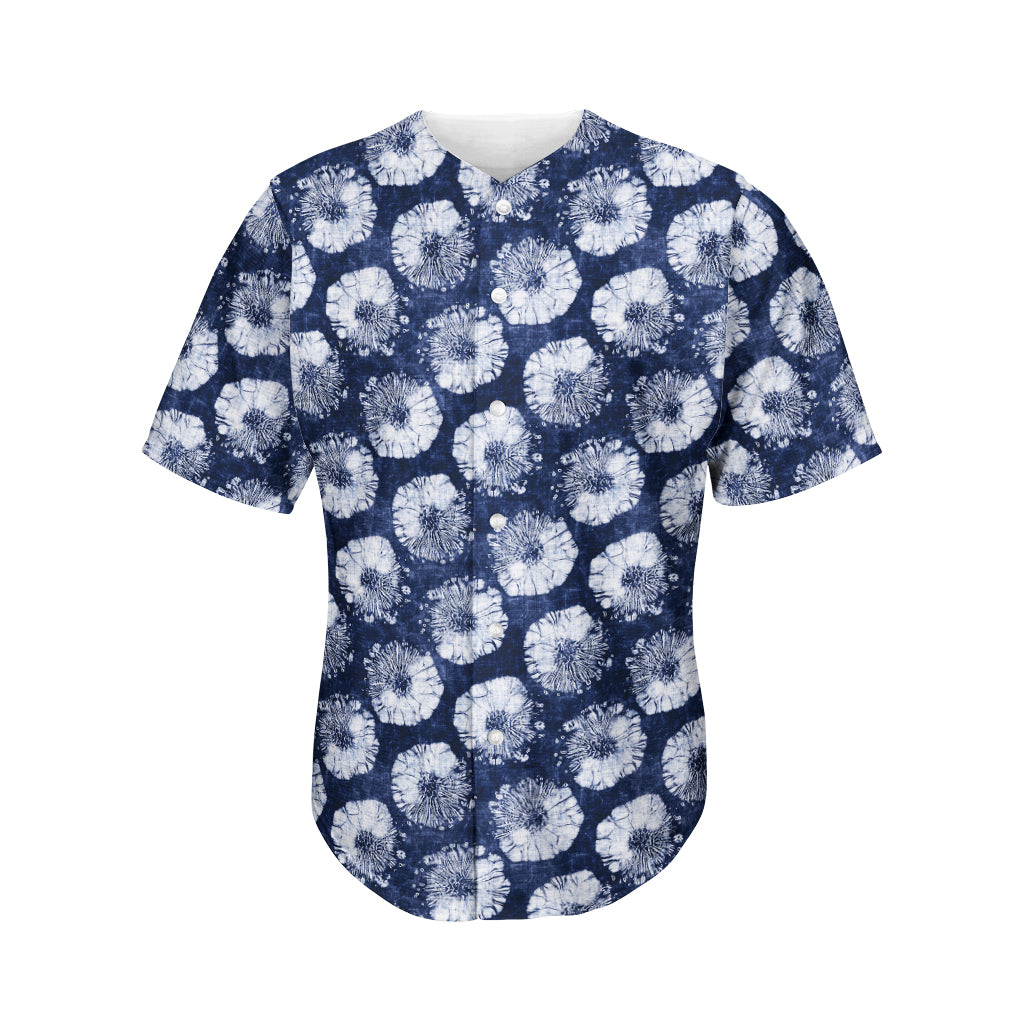 Shibori Motif Pattern Print Men's Baseball Jersey