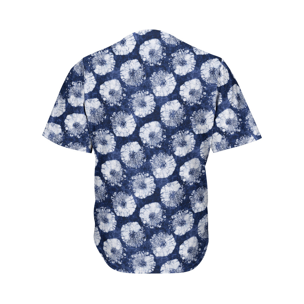 Shibori Motif Pattern Print Men's Baseball Jersey