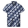 Shibori Motif Pattern Print Men's Short Sleeve Shirt