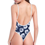 Shibori Motif Pattern Print One Piece High Cut Swimsuit