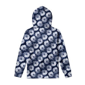 Shibori Motif Pattern Print Pullover Hoodie