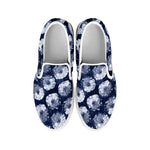 Shibori Motif Pattern Print White Slip On Shoes