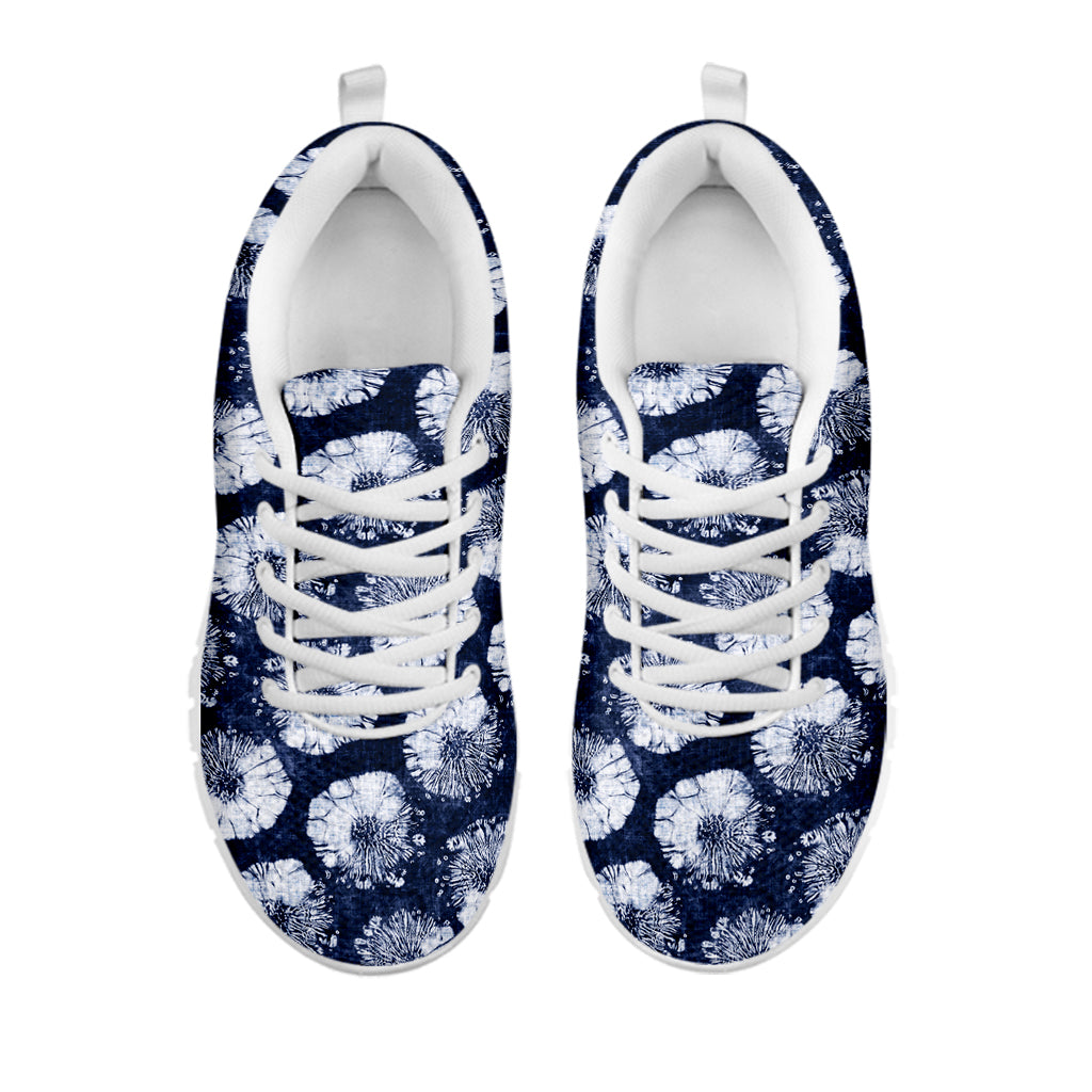 Shibori Motif Pattern Print White Sneakers