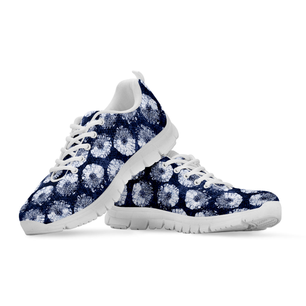 Shibori Motif Pattern Print White Sneakers