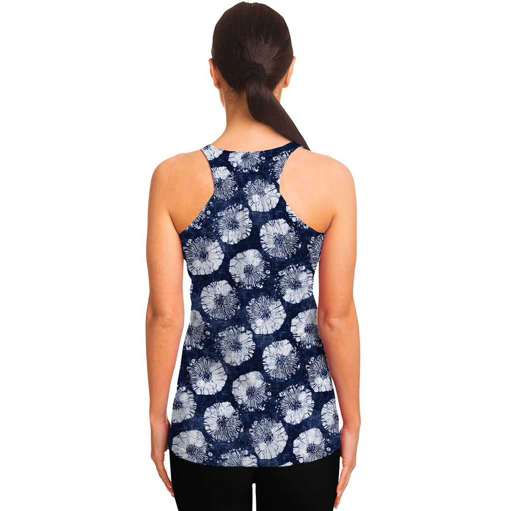 Shibori Motif Pattern Print Women's Racerback Tank Top