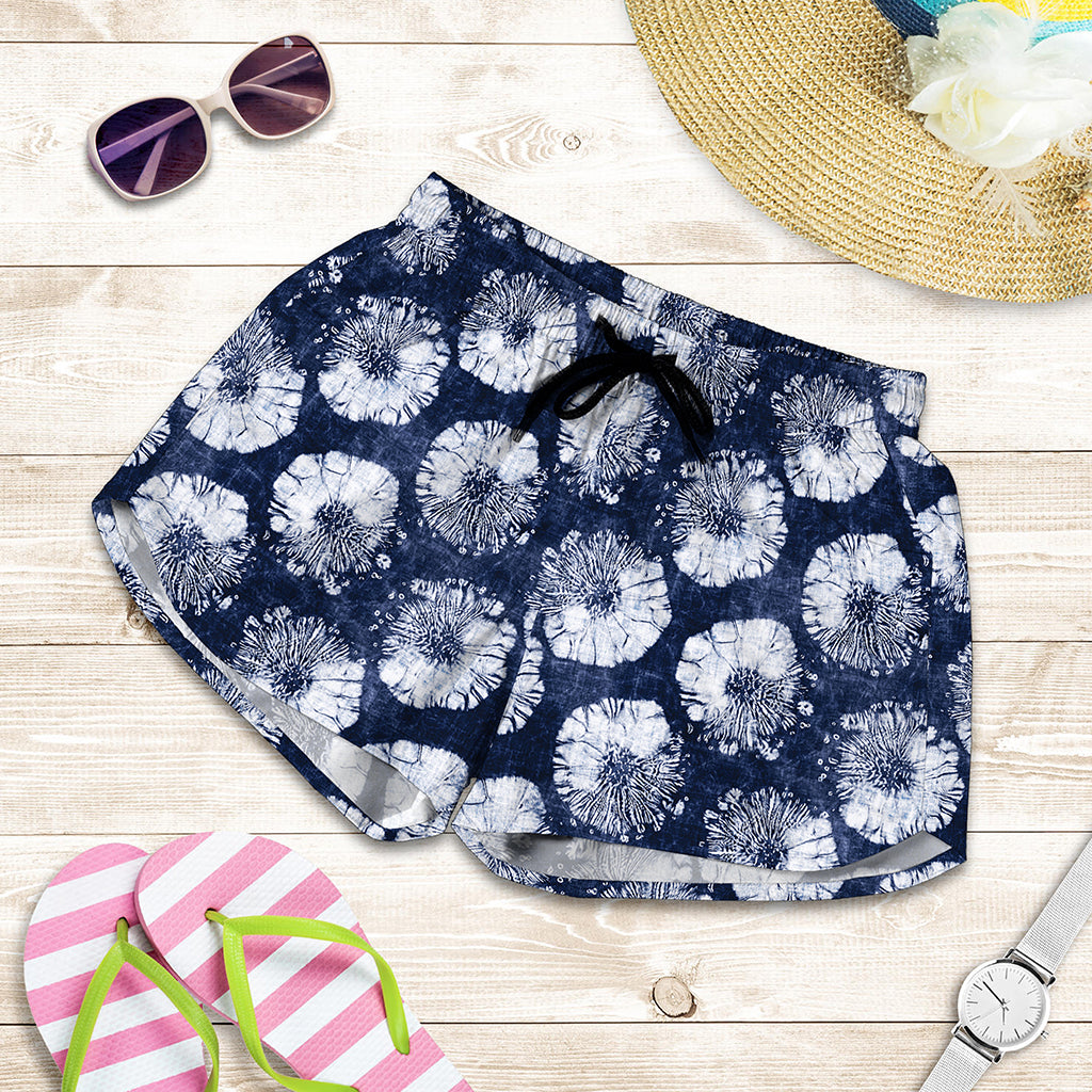 Shibori Motif Pattern Print Women's Shorts