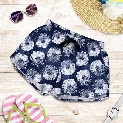 Shibori Motif Pattern Print Women's Shorts