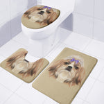 Shih Tzu Portrait Print 3 Piece Bath Mat Set