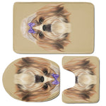 Shih Tzu Portrait Print 3 Piece Bath Mat Set