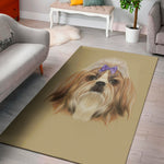 Shih Tzu Portrait Print Area Rug
