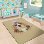 Shih Tzu Portrait Print Area Rug